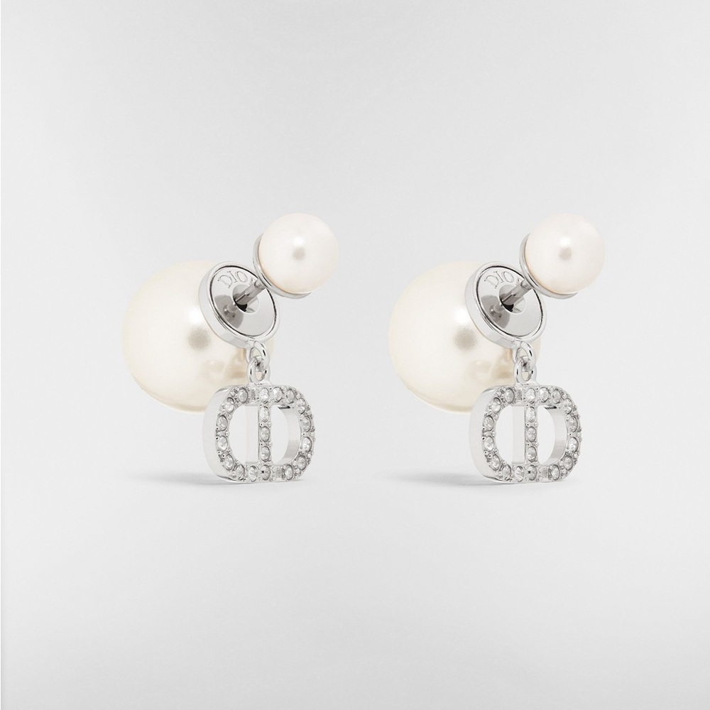 Elegant Silver and White Pearl Earrings